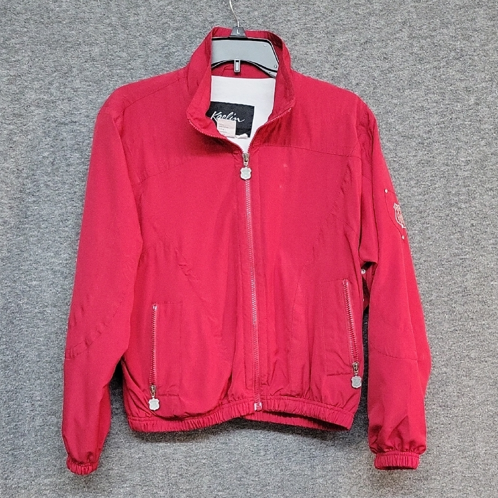 Vintage Kaelin Brick Red Athletic Jogging Suit Jacket & Pants Women's Size MP - Picture 3 of 17